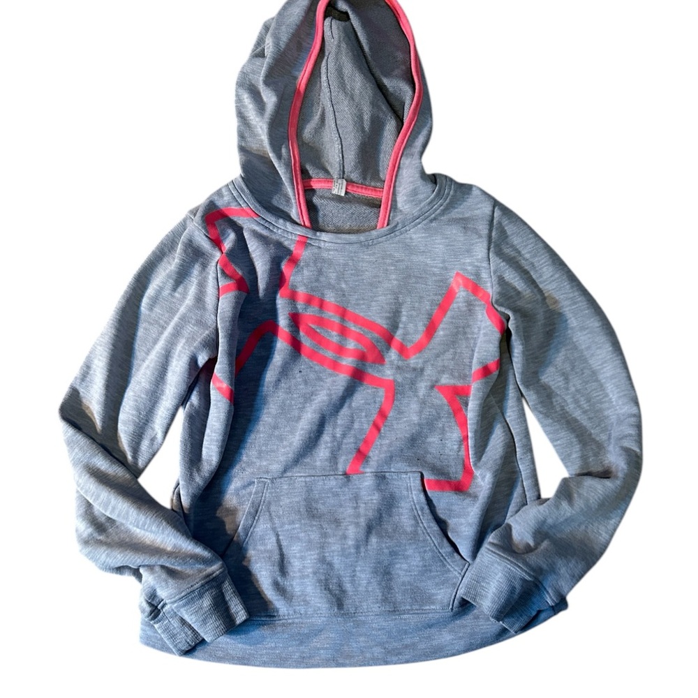 Under Armour Gray Hoodie with Pink Logo